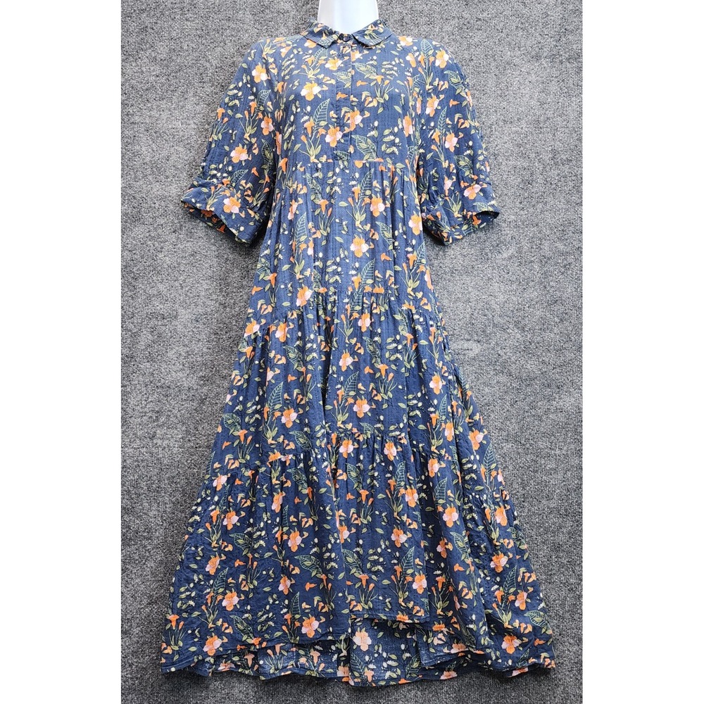 Natural Life Women Floral Tiered Maxi Dress Boho Cottagecore Flowy Print Size L